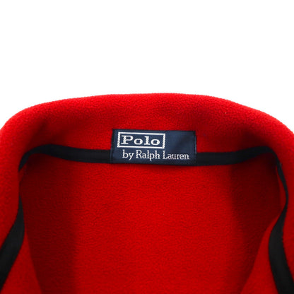 Polo by Ralph Lauren リバースウィーブ ハーフジップスウェット M ブラック 裏地フリース TALONジップ C1 CANOE ワッペン