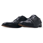 Vito Pagolo Italian semi-brogue dress shoes, 28cm, black leather, medallion