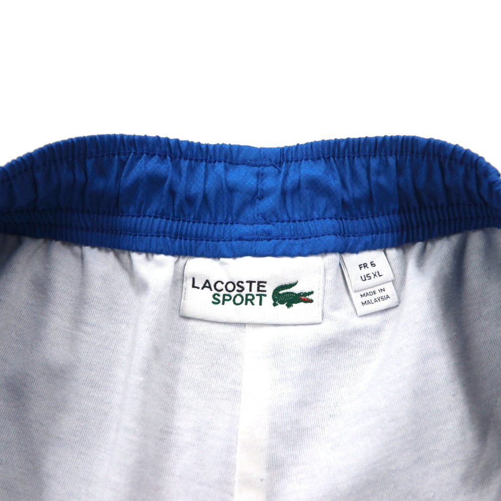 LACOSTE SPORT Solid Diamond Taffeta Shorts, Blue, with One-Point Logo, Size XL, GH353T, for Sports and Tennis