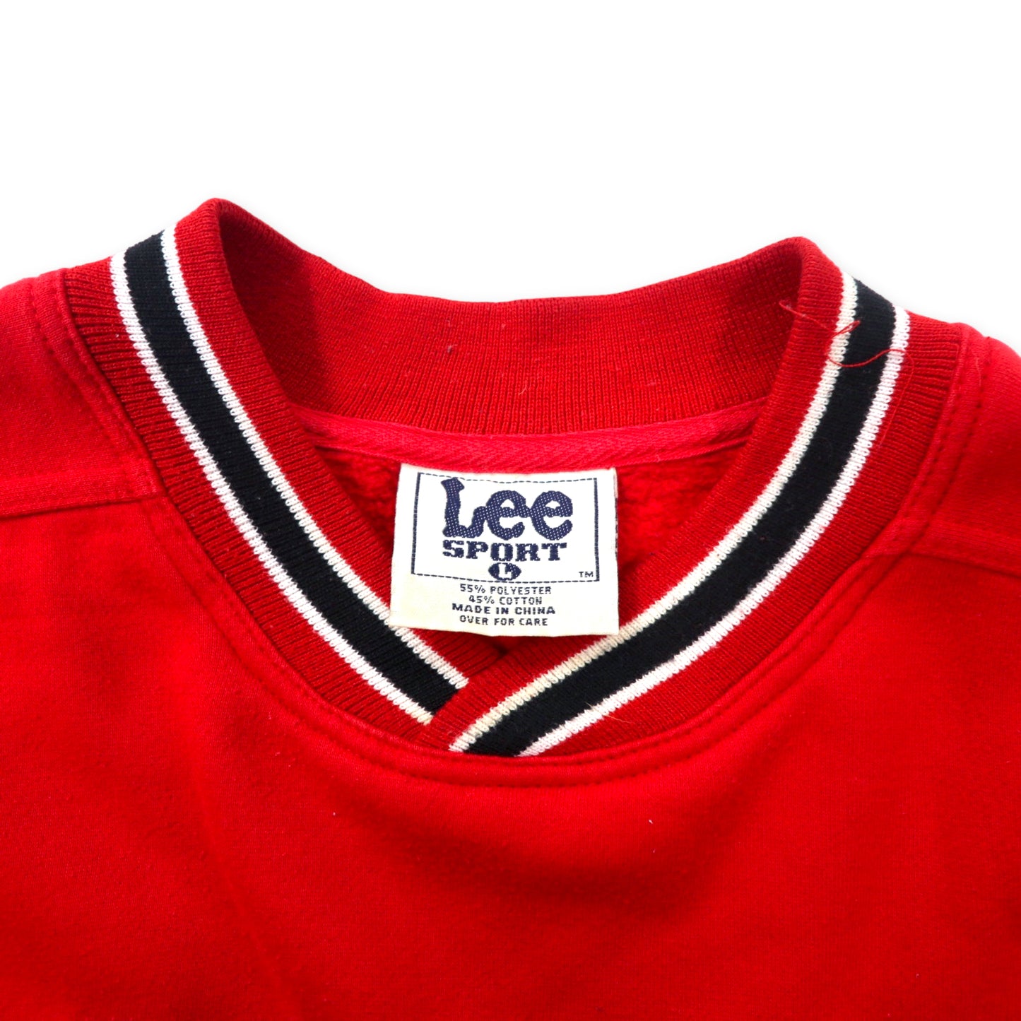 Lee SPORT 90年代 カレッジ刺繍 リブライン スウェット L レッド コットン ポリエステル 裏起毛 NCAA OHIO STATE BUCKEYES フットボール ビッグサイズ