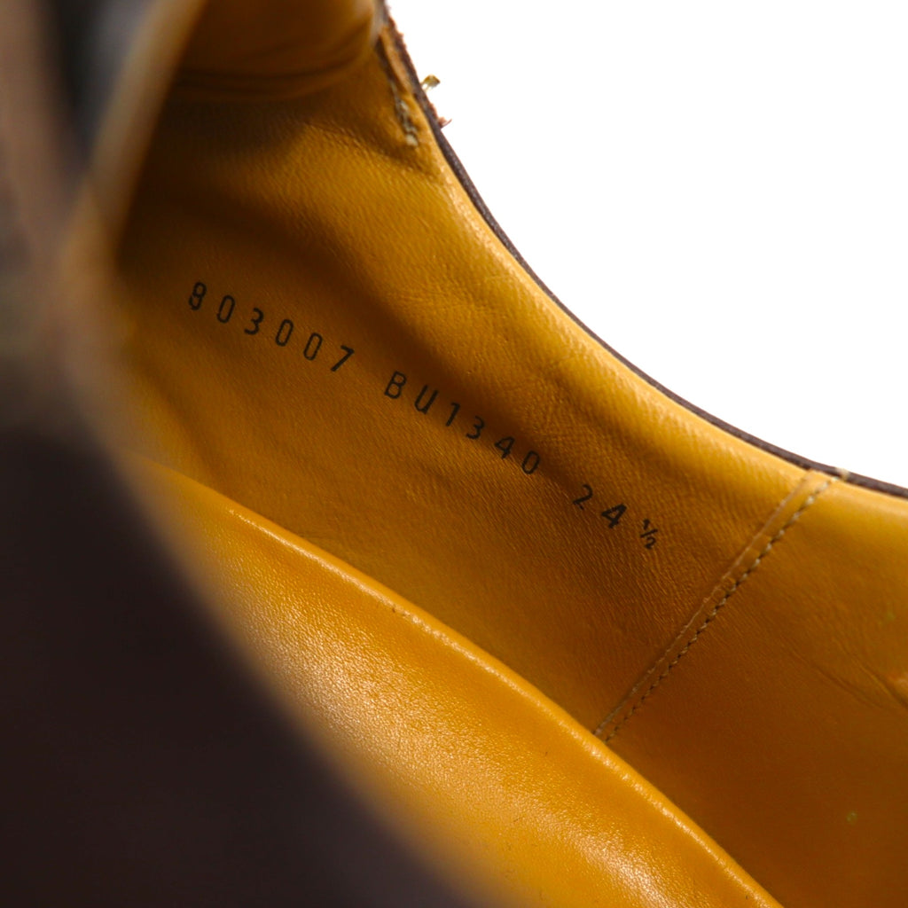 BURBERRY Calf Leather Sneakers 24.5cm Brown BU1340