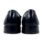 Vito Pagolo Italian semi-brogue dress shoes, 28cm, black leather, medallion
