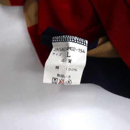 Vintage 90s Japan Made Rugby Shirt QUIMILI Long Sleeve Polo Shirt Rugby Shirt L Multicolor Stripe Made in Japan