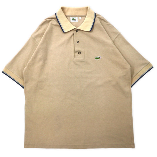 日本然リトテ-古着オンライン-LACOSTE 80年代 スペイン製 ポロシャツ XL ベージュ コットン ワンポイントロゴ-LACOSTE 80s Spain MADE Polo Shirt XL Beige Cotton One Point Logo