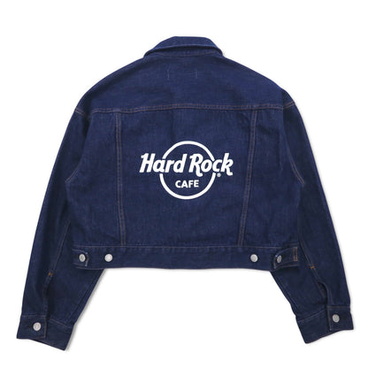 Hard Rock Cafe by NAVE クロップド ロゴ Gジャン デニムジャケット S インディゴ ブルー バックロゴ刺繍 オンワード樫山 未使用品