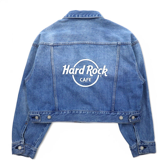 Hard Rock Cafe by NAVE クロップド ロゴ Gジャン デニムジャケット S インディゴ ブルー バックロゴ刺繍 オンワード樫山 未使用品