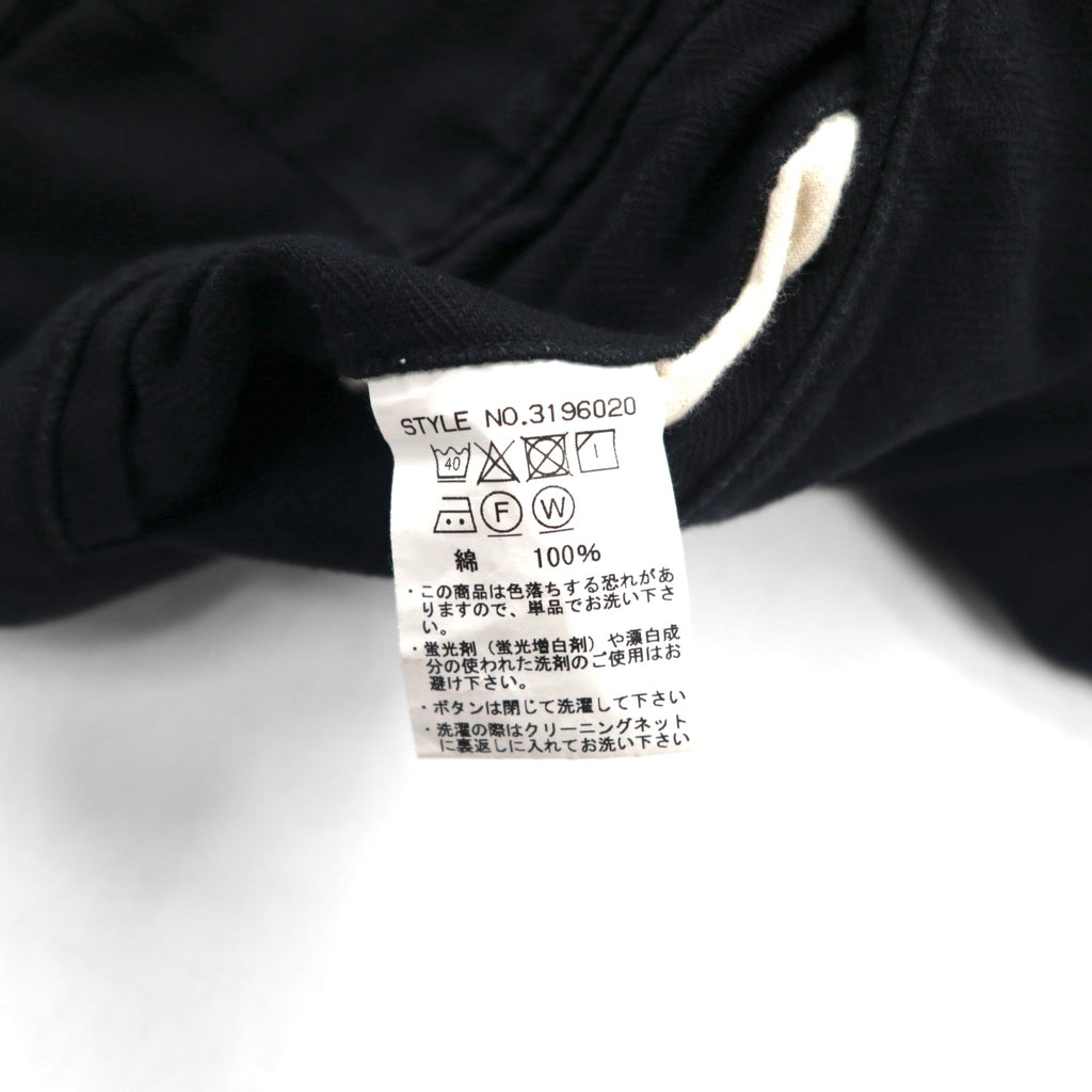 Schott ヘリンボーン ミリタリー トラウザーズ HERRINBONE MILITARY TROUSERS ワークパンツ L ブラック コットン 3196020