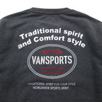 VAN SPORTS Crew Neck Sweatshirt L Gray Fleece Lining Back Print