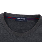 VAN SPORTS Crew Neck Sweatshirt L Gray Fleece Lining Back Print