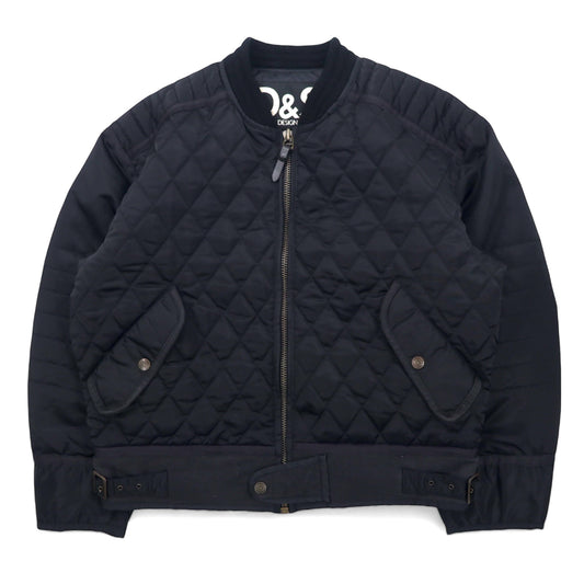 日本然リトテ-古着オンライン-D&S PAZZO DESIGNS STORY キルティング フライトジャケット XL ブラック ナイロン-D&S PAZZO DESIGNS STORY Quilted Flight Jacket XL Black Nylon