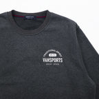 VAN SPORTS Crew Neck Sweatshirt L Gray Fleece Lining Back Print