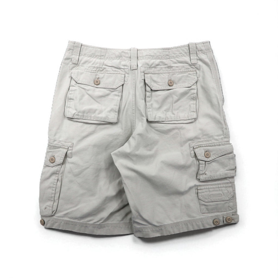 Eddie Bauer ユーティリティ ショート カーゴパンツ ハーフパンツ L ベージュ コットン