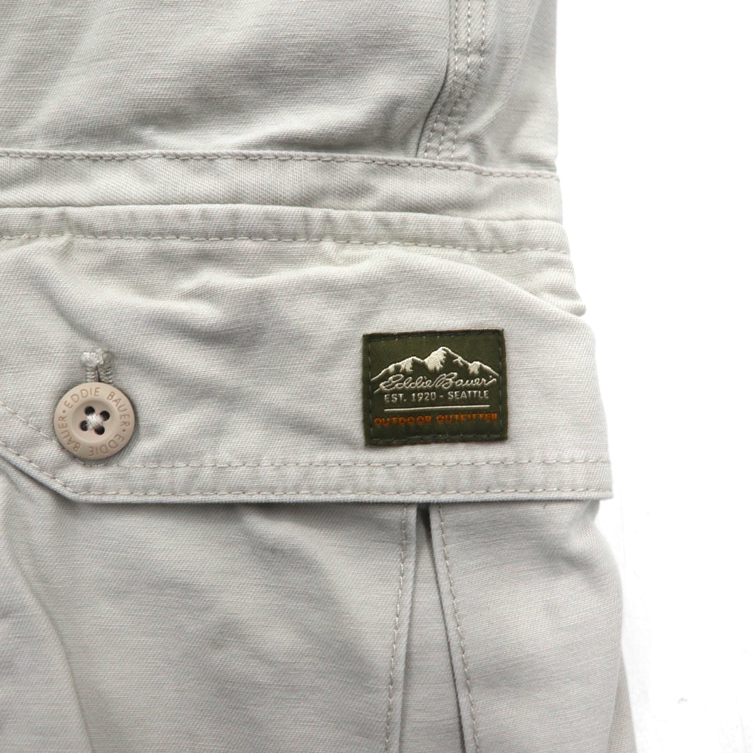 Eddie Bauer ユーティリティ ショート カーゴパンツ ハーフパンツ L ベージュ コットン