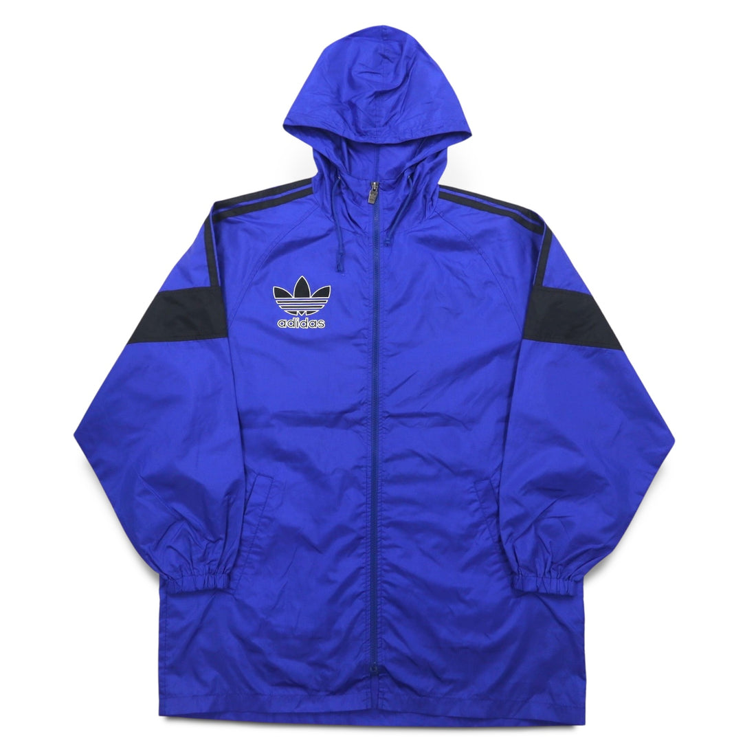 adidas 90s Descente Trefoil Logo Shell Parka Rain Jacket ML Nylon Water Repellent Made in Japan
