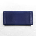 POLO RALPH LAUREN Long Wallet Navy Leather Grained Leather