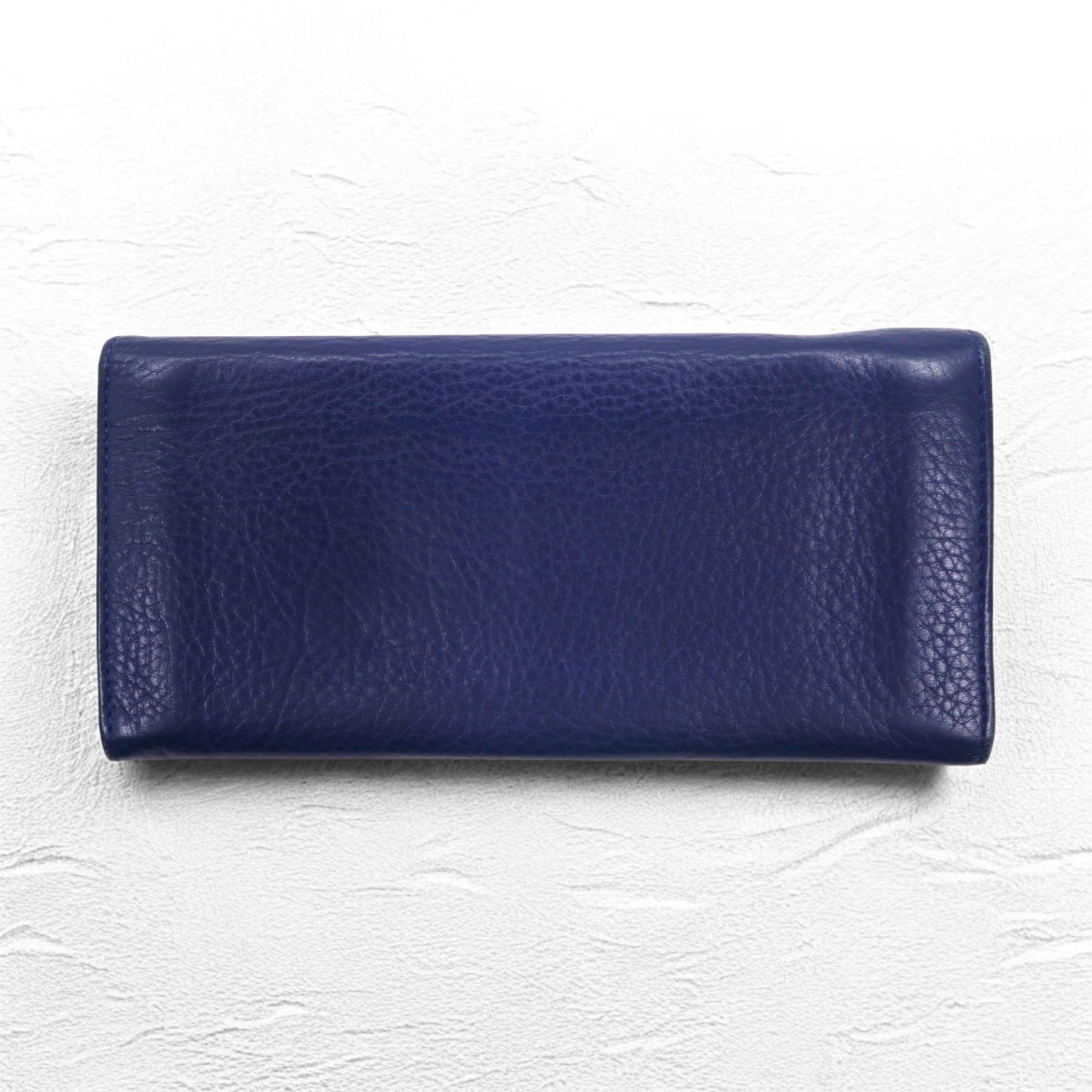 POLO RALPH LAUREN Long Wallet Navy Leather Grained Leather
