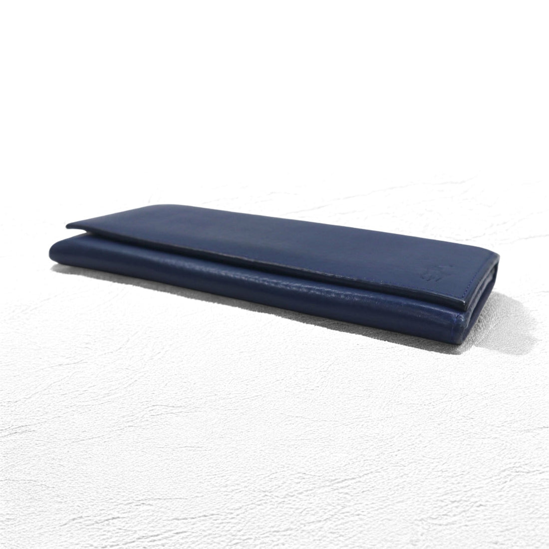 POLO RALPH LAUREN Long Wallet Navy Leather Grained Leather