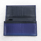 POLO RALPH LAUREN Long Wallet Navy Leather Grained Leather