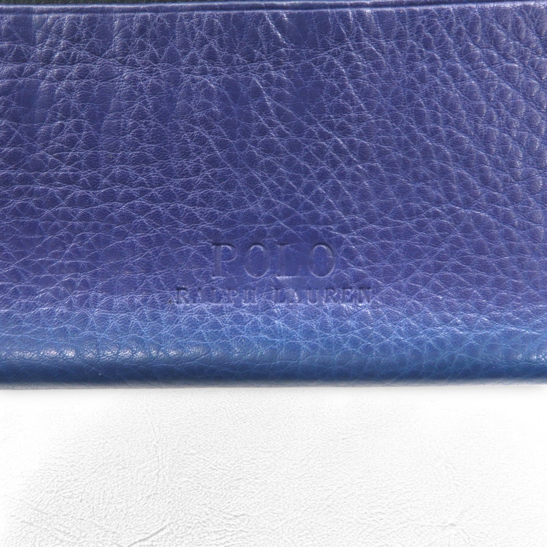 POLO RALPH LAUREN Long Wallet Navy Leather Grained Leather
