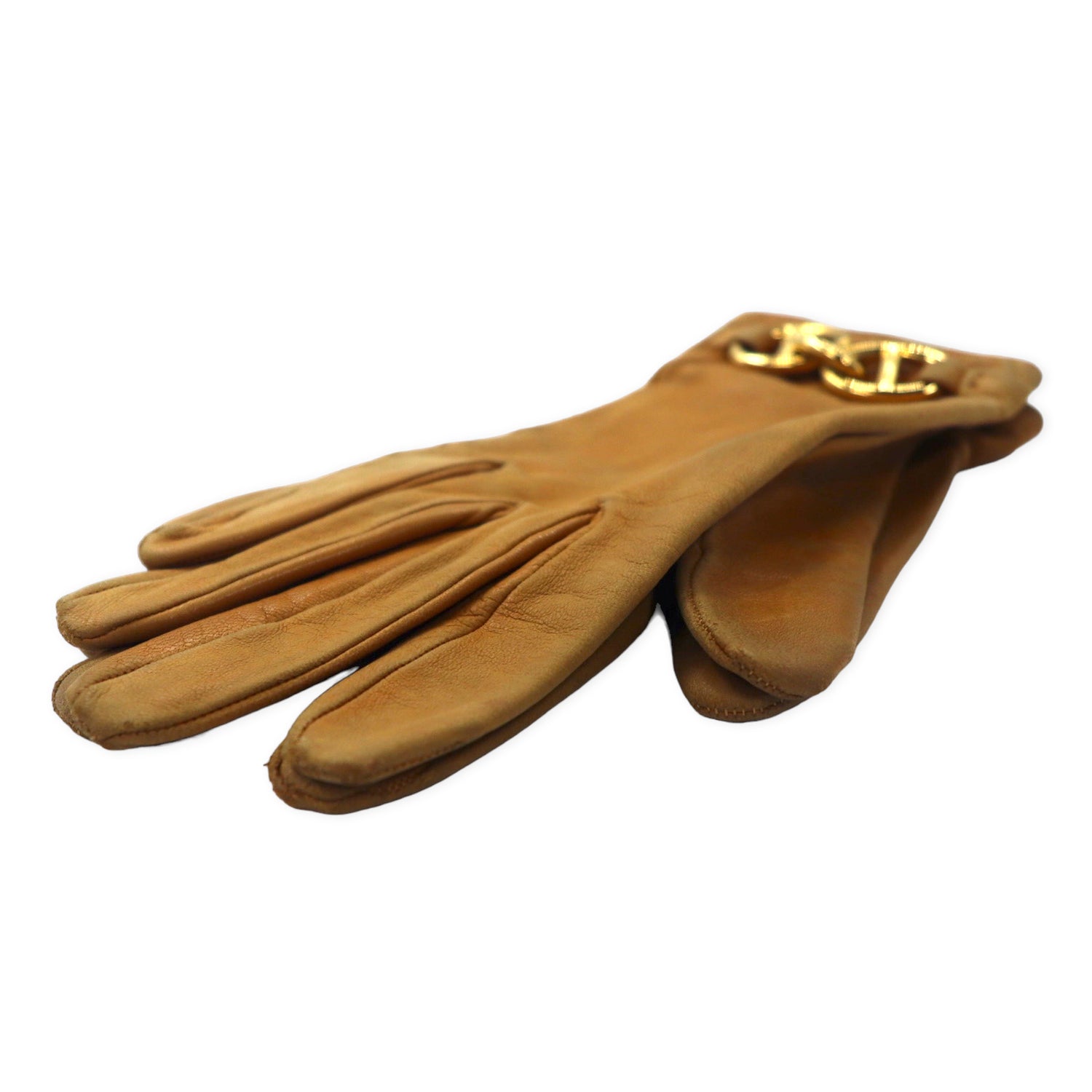 HERMES MADE Shane Dancle Leather gloves gloves 6 1/2 beige – 日本