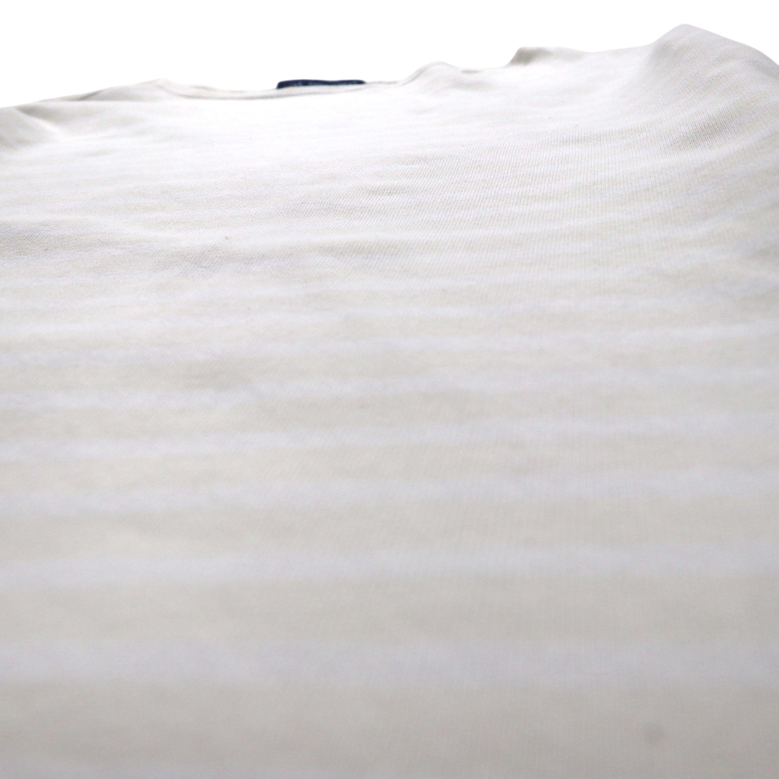 SAINT JAMES Border Basque Shirt, Long Sleeve, Size L, White/Beige, Boat Neck, Made in France