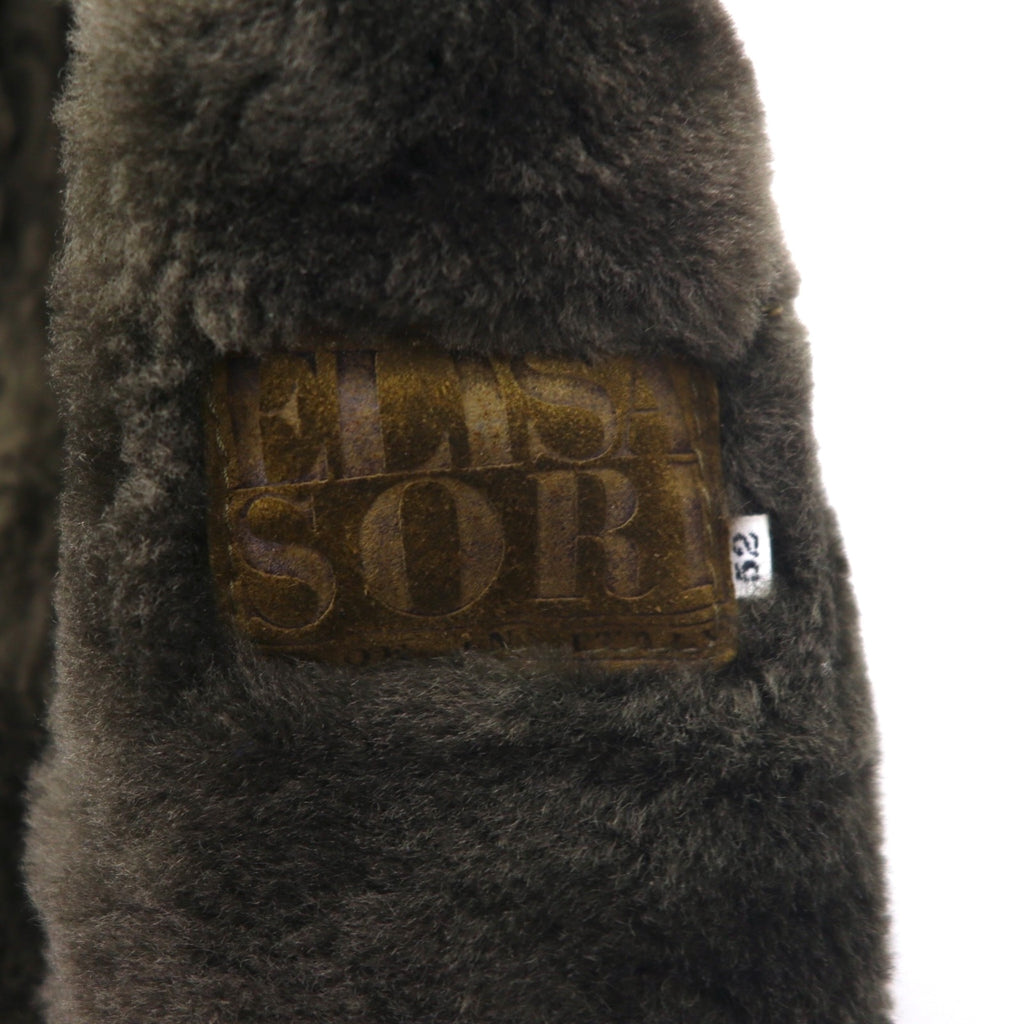 Elisa Sori Made in Italy Shearling Sheepskin Coat Shawl collar mouton coat XL Brown shearling leather sheepskin