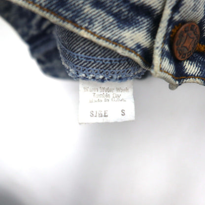 USA made 90s STEEL chemical wash denim jacket, denim jacket, size L, blue, cinch back