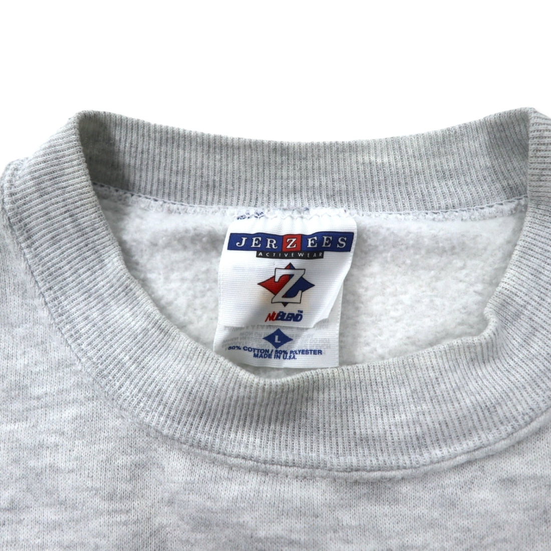 JERZEES Made in USA 90s College Embroidered Sweatshirt L Grey Cotton Fleece Lining FSU Football