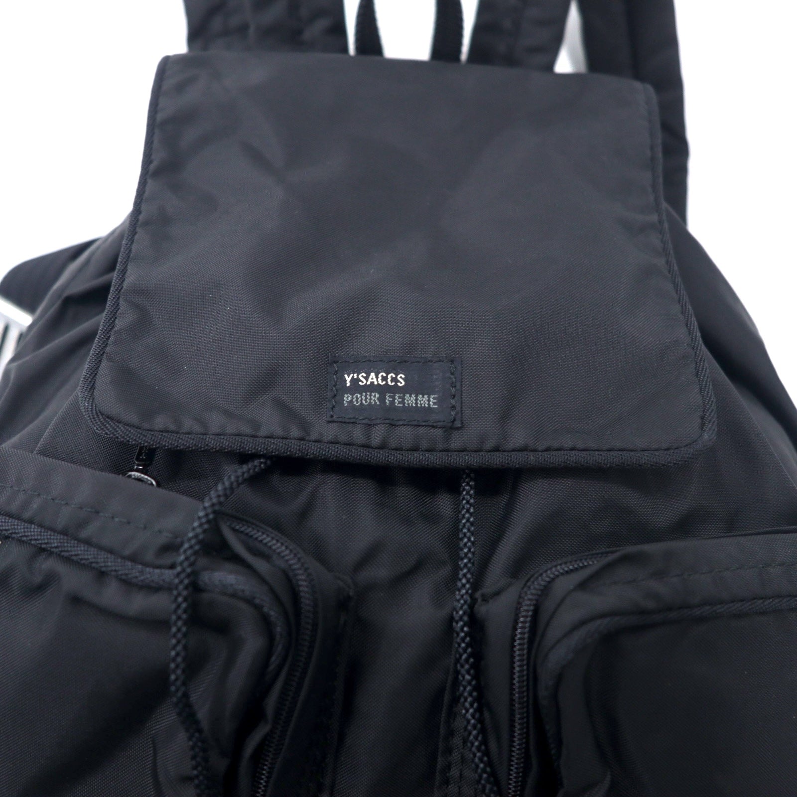 Y'SACCS POUR FEMME (YOHJI YAMAMOTO) Nylon Mini Backpack Drawstring Black Made in Japan