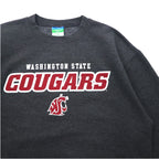Champion ECO FLEECE College Print Sweatshirt, M, Gray, Fleece Lining, NCAA WASHINGTON STATE COUGARS, Made in Honduras