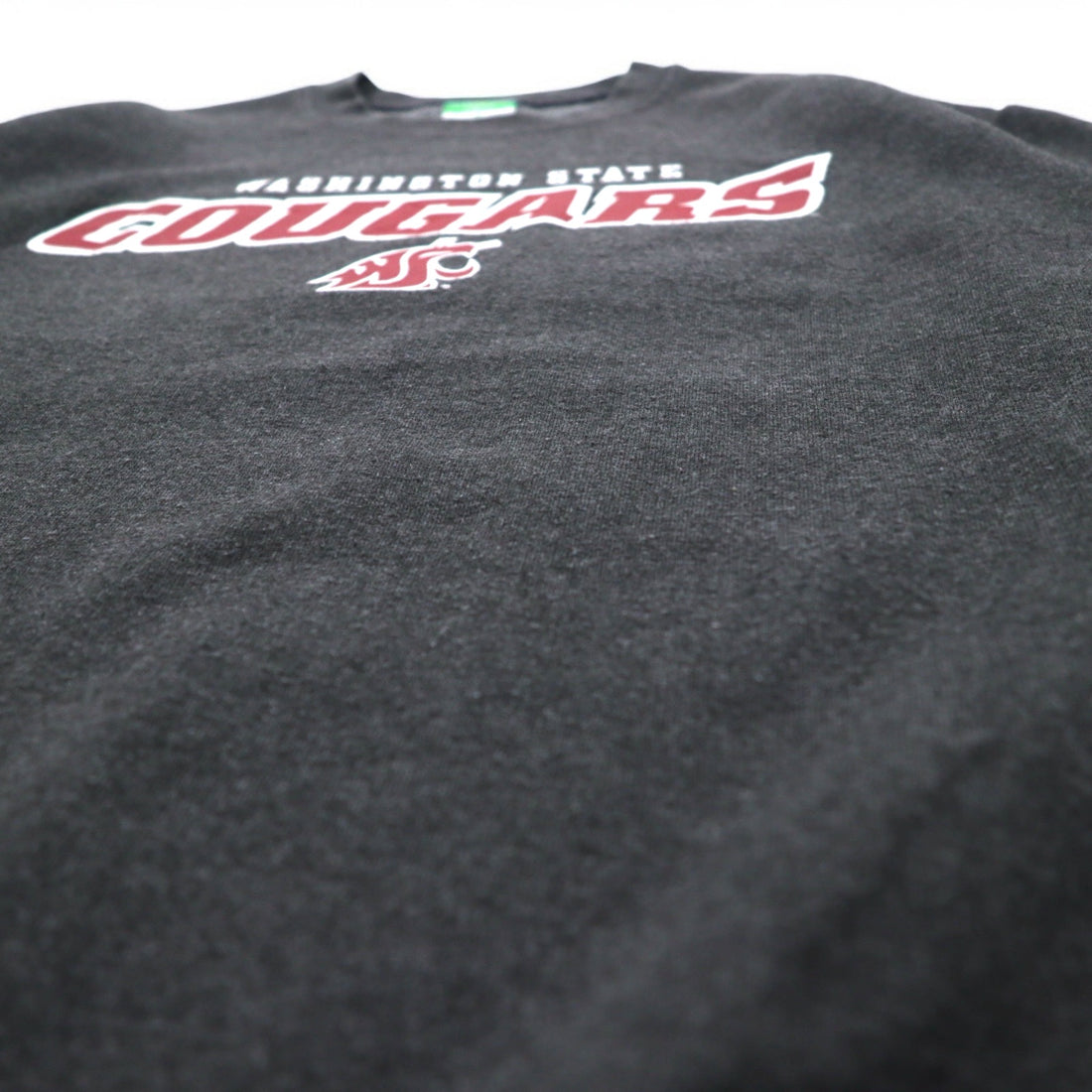 Champion ECO FLEECE College Print Sweatshirt, M, Gray, Fleece Lining, NCAA WASHINGTON STATE COUGARS, Made in Honduras