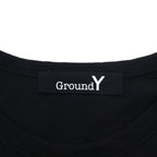 Ground Y (YOHJI YAMAMOTO) Check Logo Graphic Tee, Size L, Black, GT-T34-015, Made in Japan