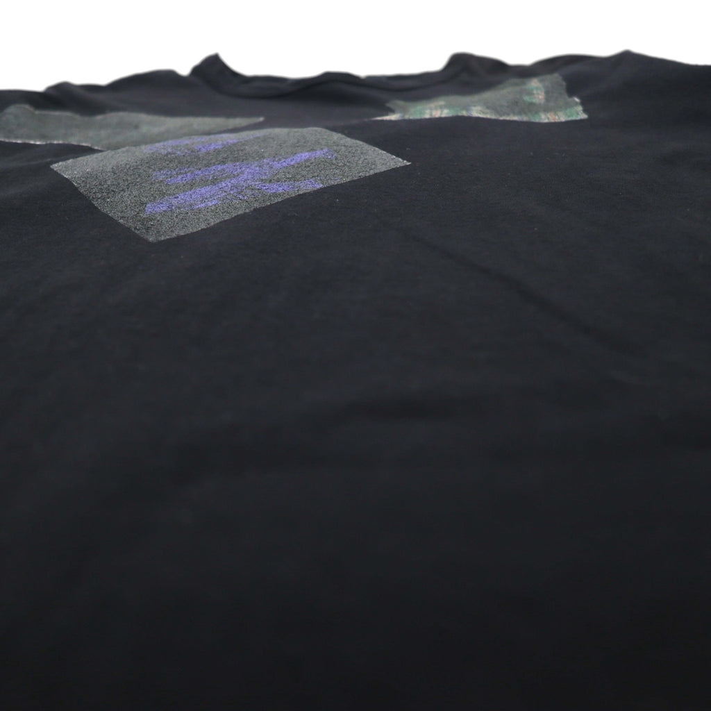 Ground Y (YOHJI YAMAMOTO) Check Logo Graphic Tee, Size L, Black, GT-T34-015, Made in Japan