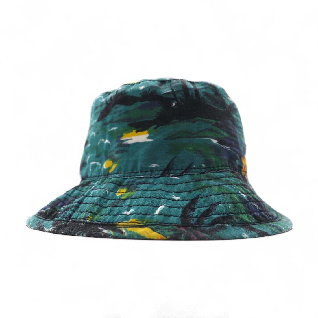 NEW YORK HAT Co. USA製 ビーチモチーフ バケットハット L グリーン 総柄 コットン