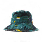 NEW YORK HAT Co. Made in USA Beach Motif Bucket Hat, Large, Green, All-Over Print, Cotton