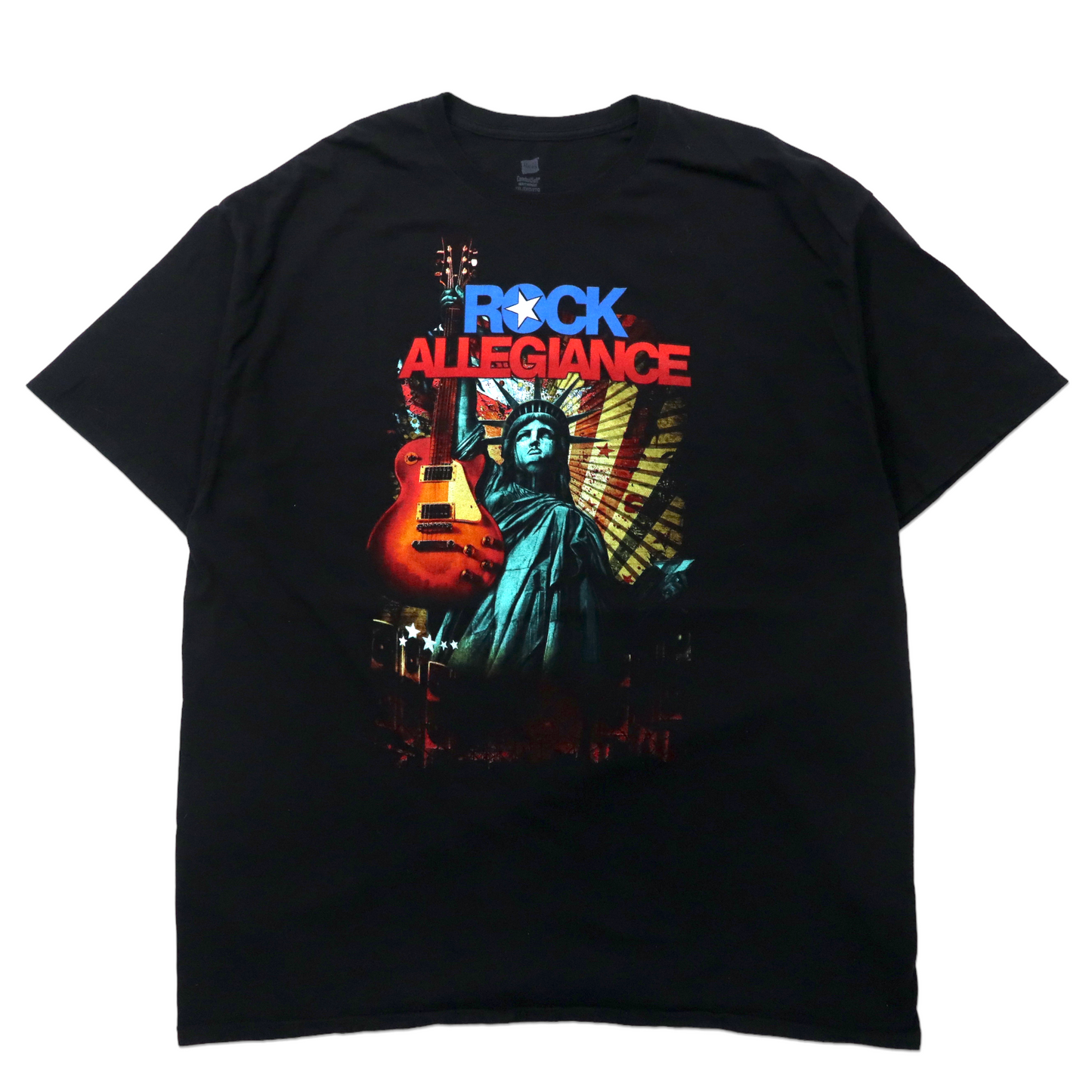 Hanes ビッグサイズ バンドTシャツ 2XL ブラック コットン 両面プリント ROCK ALLEGIANCE