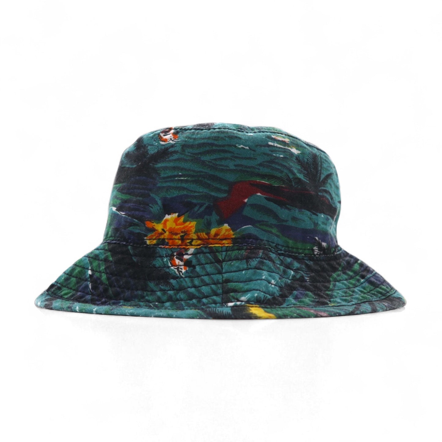 NEW YORK HAT Co. USA製 ビーチモチーフ バケットハット L グリーン 総柄 コットン