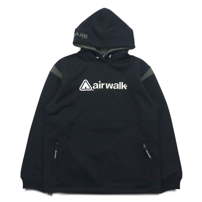 airwalk 00年代 プルオーバー パーカー ジャージ M ブラック ポリエステル 裏起毛 ドローコード