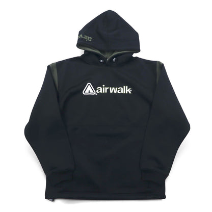 airwalk 00年代 プルオーバー パーカー ジャージ M ブラック ポリエステル 裏起毛 ドローコード