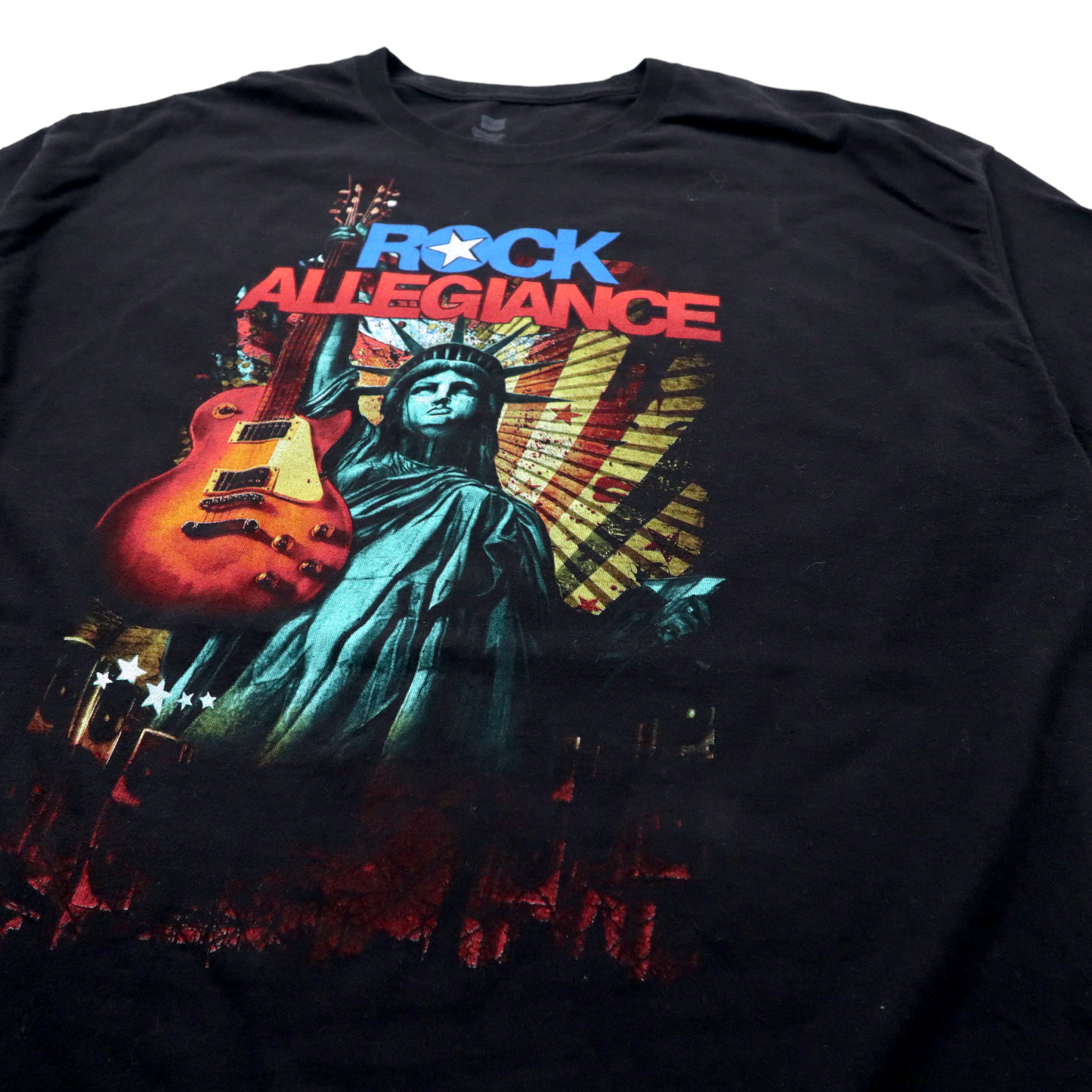 Hanes ビッグサイズ バンドTシャツ 2XL ブラック コットン 両面プリント ROCK ALLEGIANCE