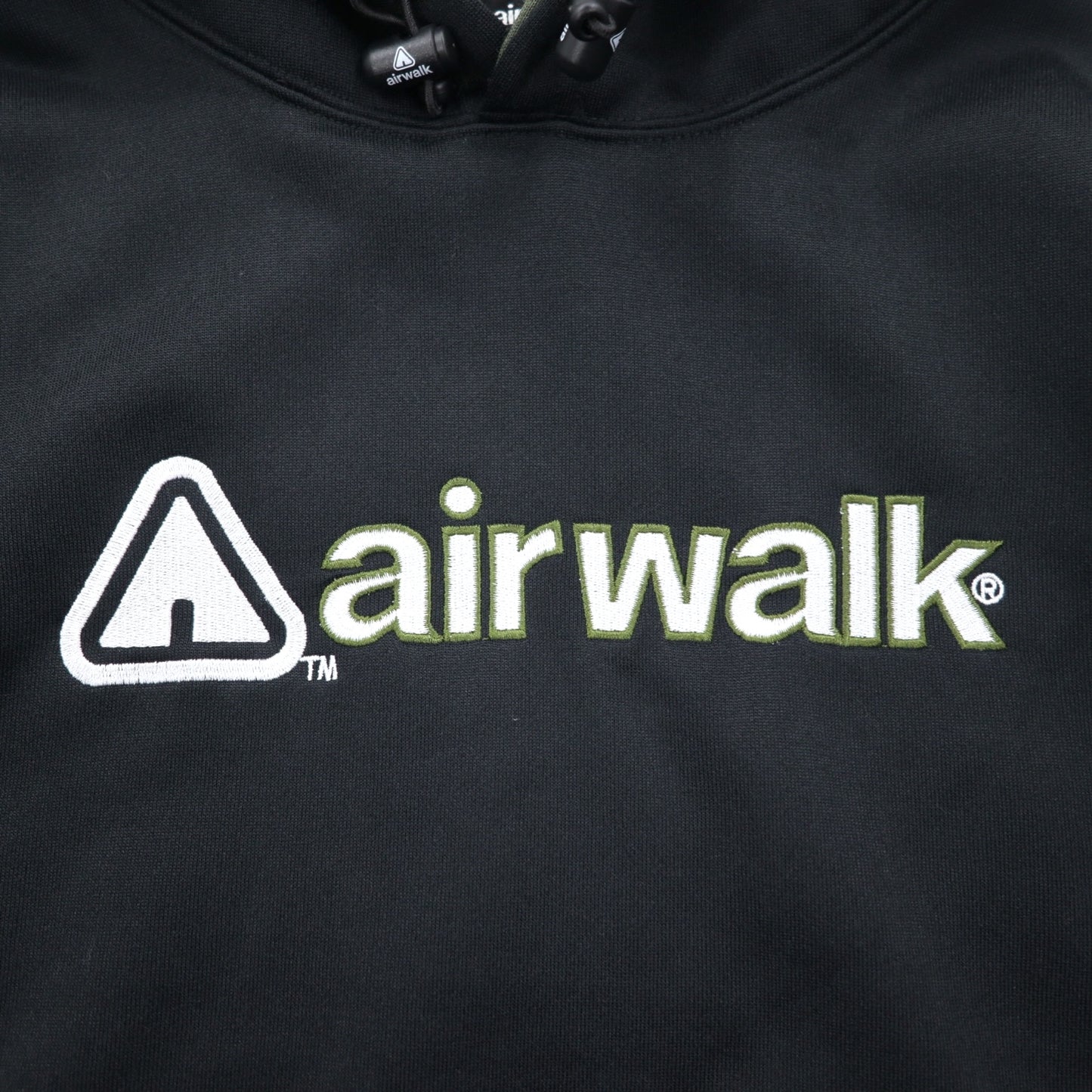 airwalk 00年代 プルオーバー パーカー ジャージ M ブラック ポリエステル 裏起毛 ドローコード