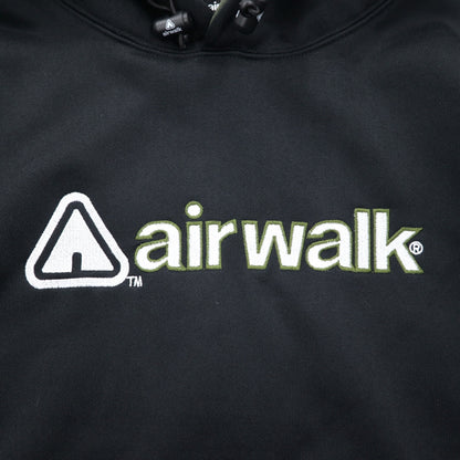 airwalk 00年代 プルオーバー パーカー ジャージ M ブラック ポリエステル 裏起毛 ドローコード