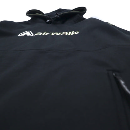 airwalk 00年代 プルオーバー パーカー ジャージ M ブラック ポリエステル 裏起毛 ドローコード