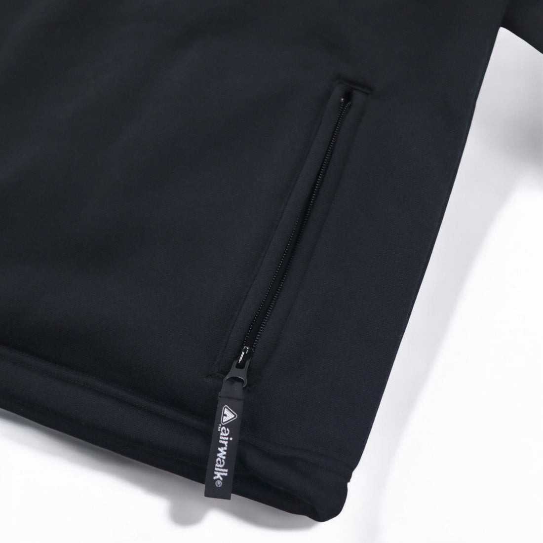 airwalk 00s pullover hoodie jersey M black polyester fleece lining drawstring