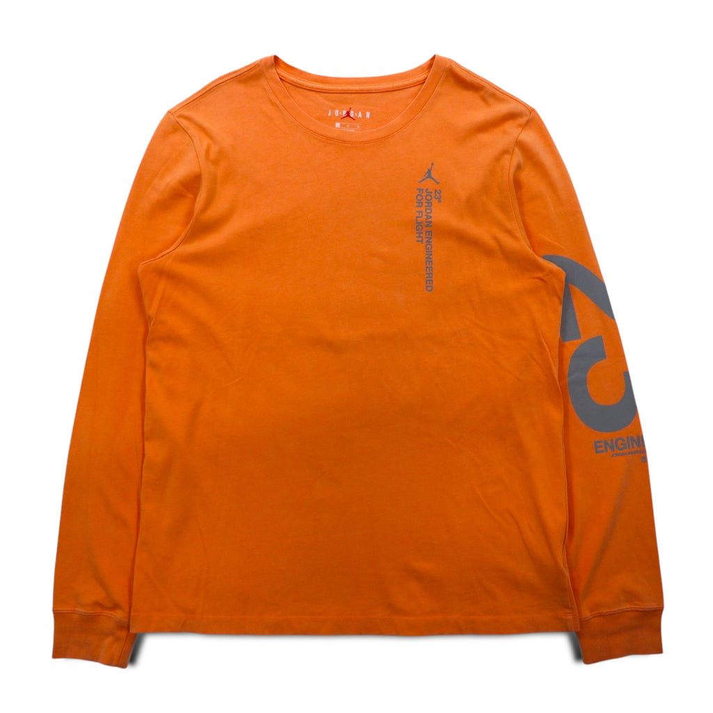 JORDAN BRAND (NIKE) Long Sleeve T-Shirt, Long TL, Orange, Numbering, Reflective Print, BQ5533-850