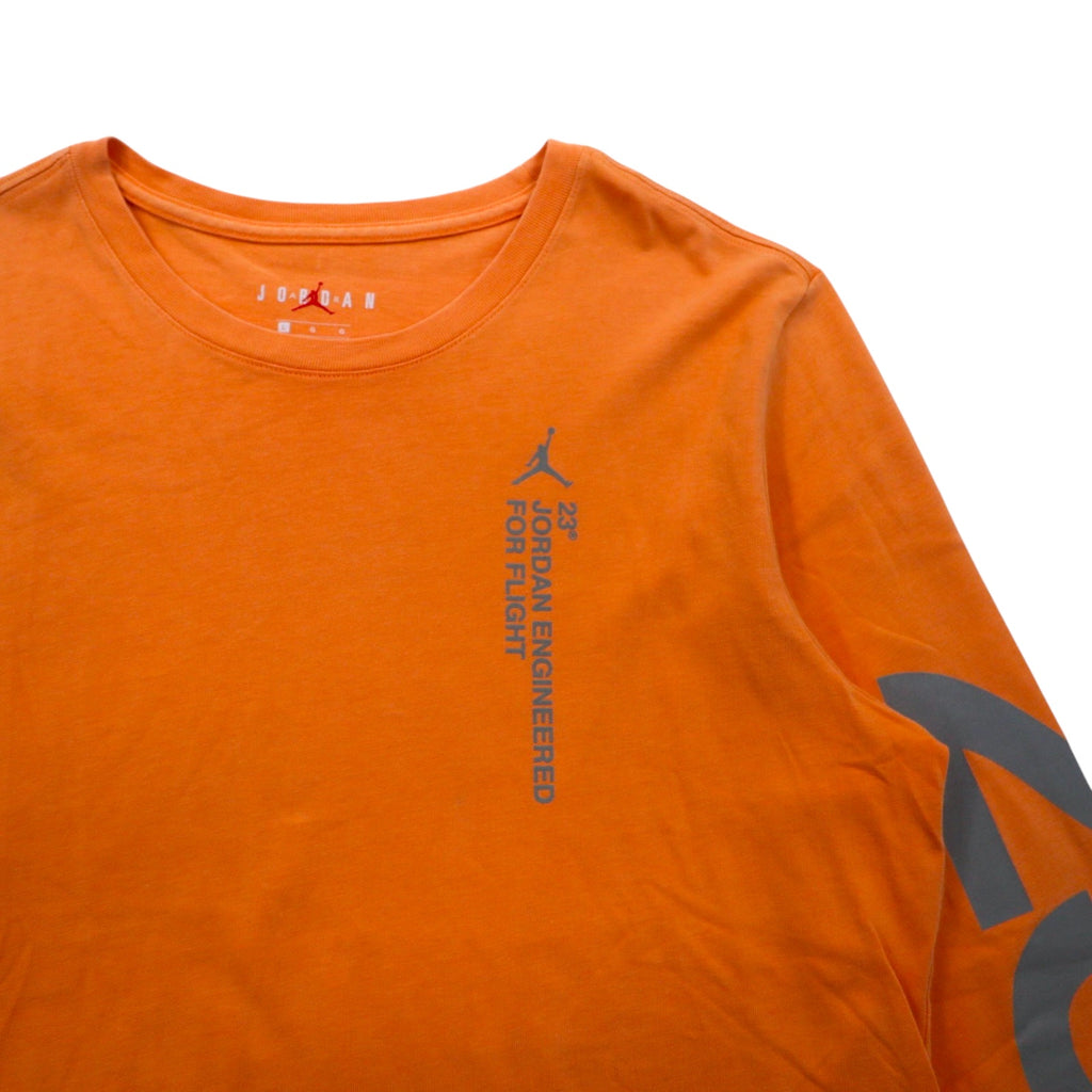 JORDAN BRAND (NIKE) Long Sleeve T-Shirt, Long TL, Orange, Numbering, Reflective Print, BQ5533-850