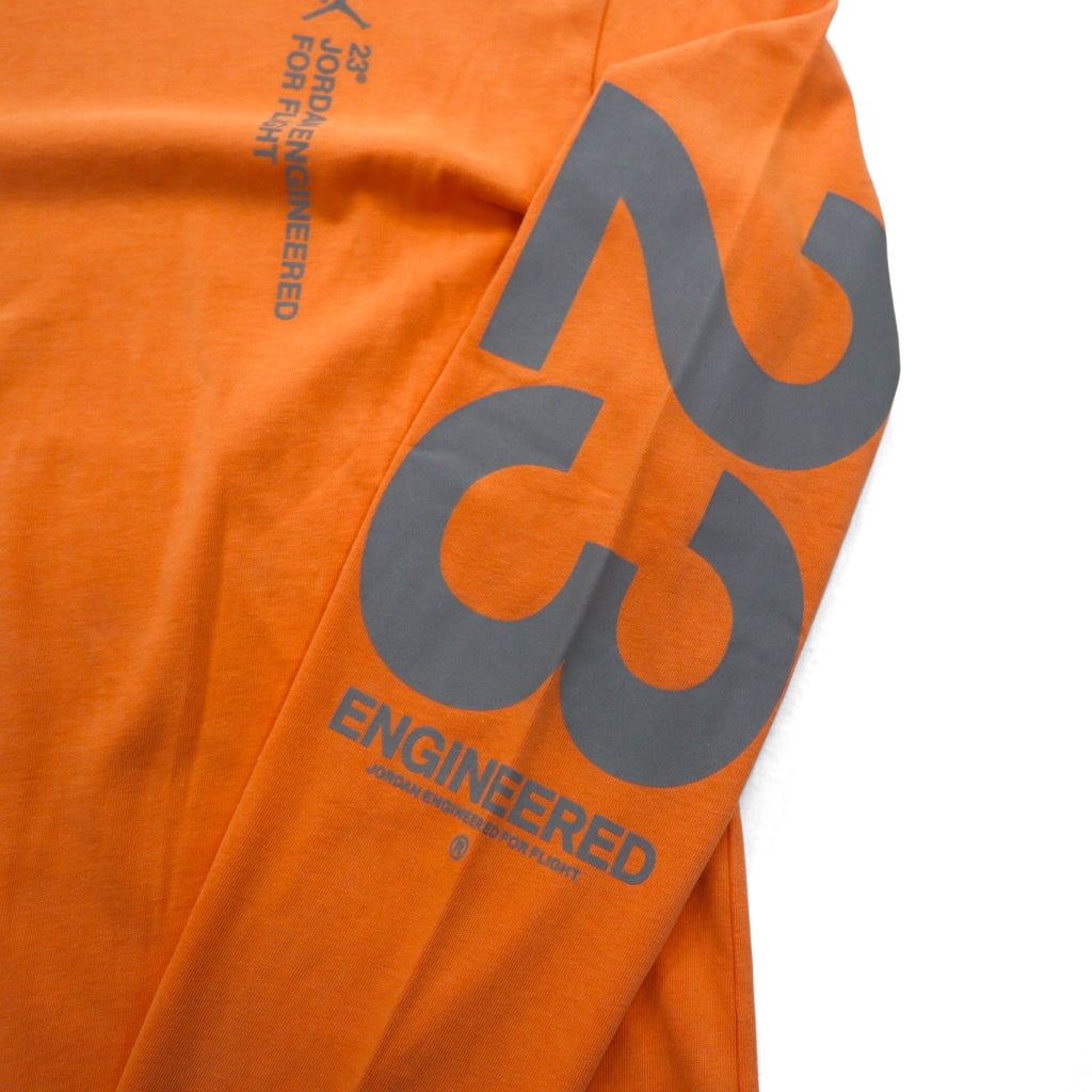 JORDAN BRAND (NIKE) Long Sleeve T-Shirt, Long TL, Orange, Numbering, Reflective Print, BQ5533-850