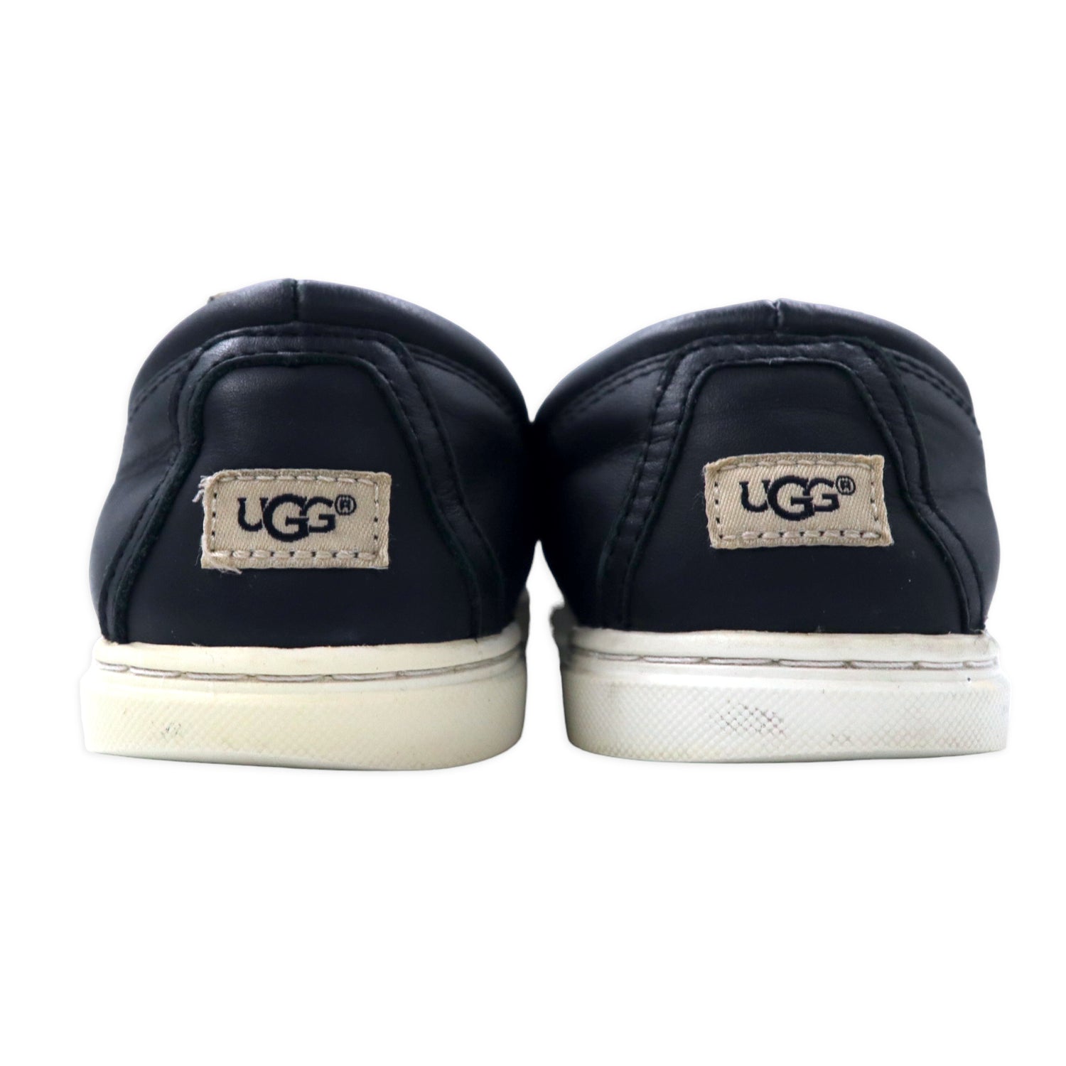 UGG Leather Slippon Sneakers US7 Black Fierce Black Leather Slip on  Sneakers 1093129