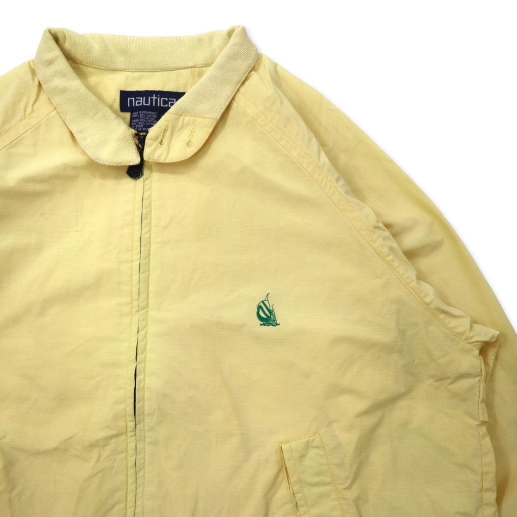 nautica 90s swing top Harrington jacket XL yellow cotton one point logo embroidery
