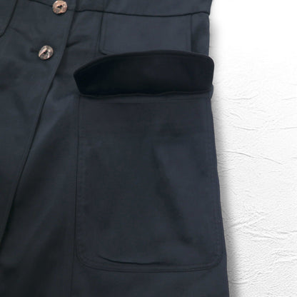 FENDI イタリア製 ノースリーブ コート ロング ジレ ワンピース M ブラック アセテート